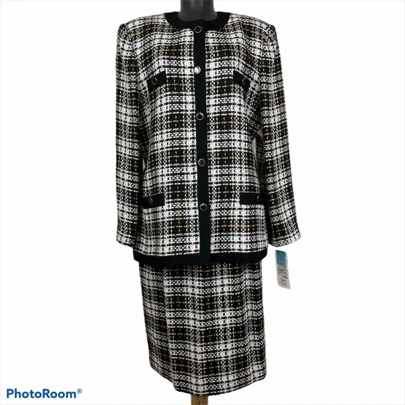 Oleg Cassini Wool Blend Blazer/Skirt Set Size 16 - Picture 14 of 16